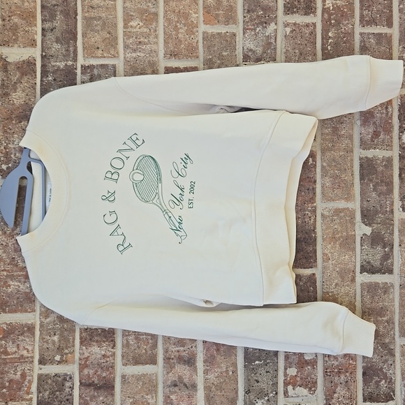 Rag & Bone Rb Raquet Sweatshirt in Ivory Size XS Nwt - Picture 3 of 5